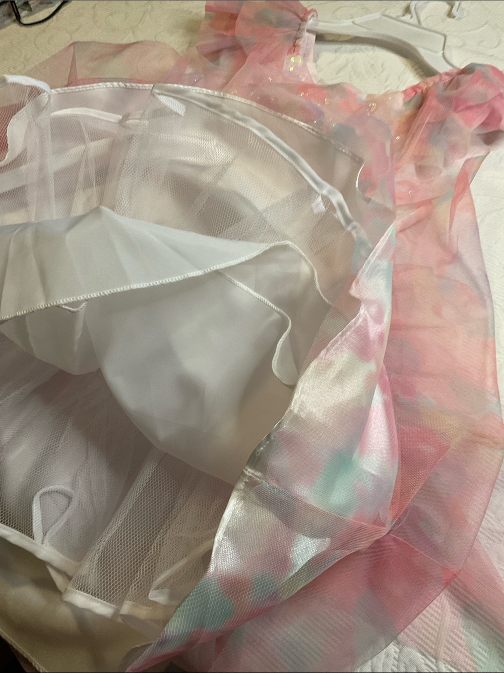 Jona Michelle Pastel Pink and Multicolor Iridescent Tulle Dress Princess Size 6 - Picture 8 of 9